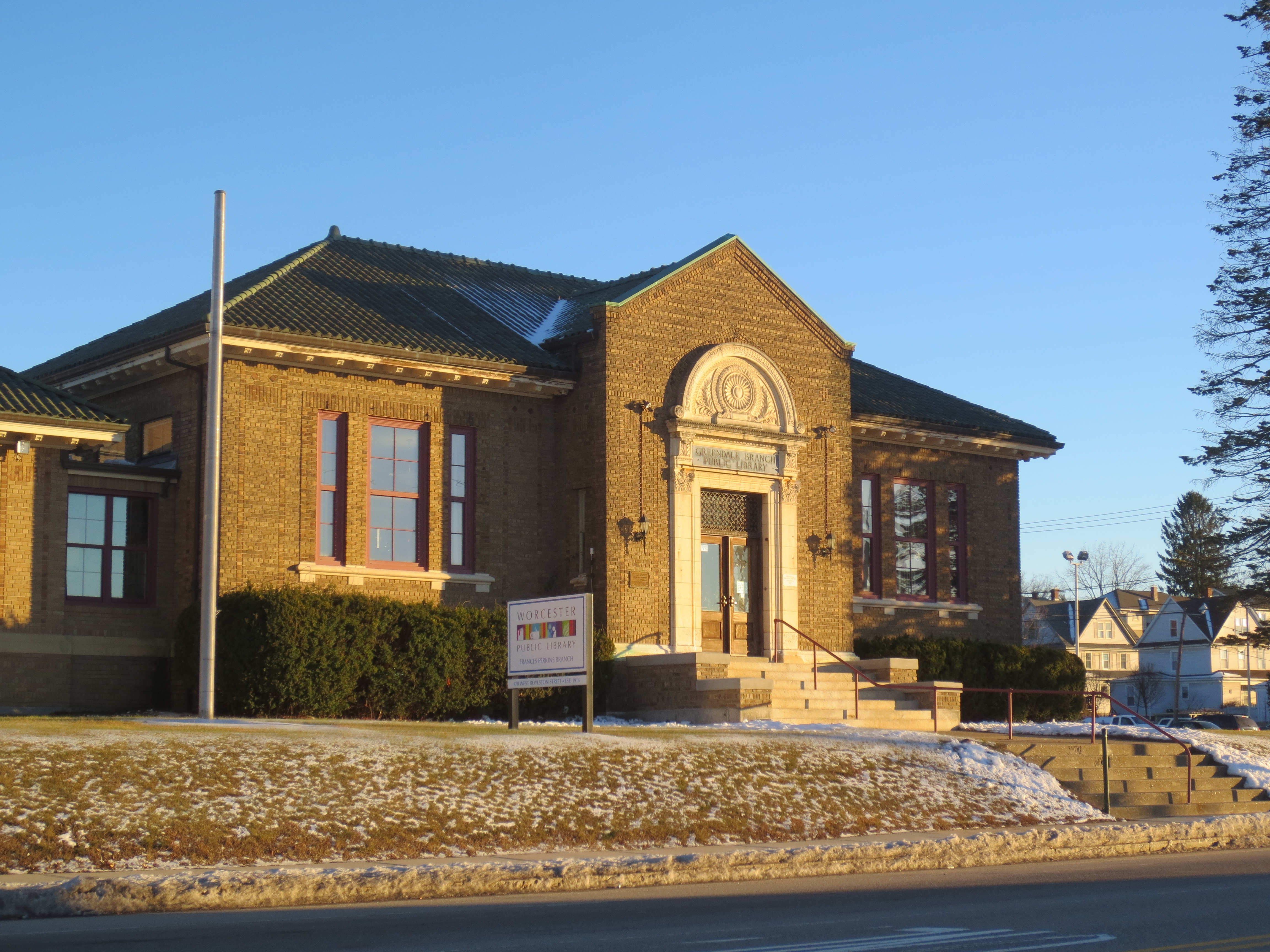 Picture of Frances Perkins Branch building.