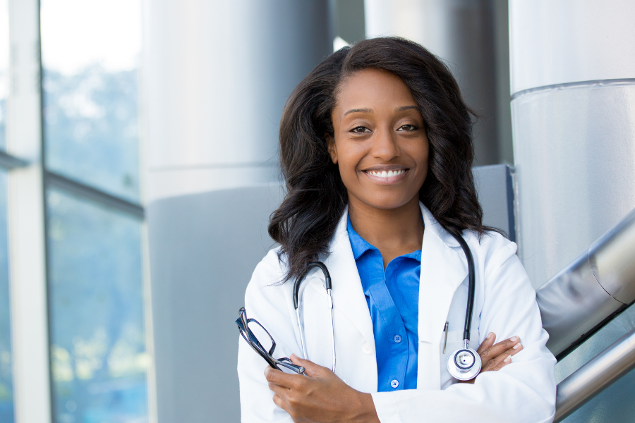 A medical professional, links to dental and medical clinic information.